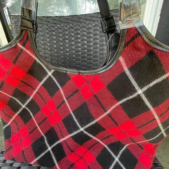 Victoria's Secret Red and Black Plaid Tote, Tote Bag,victoria’s Secret Tote Bag - Picture 2 of 14